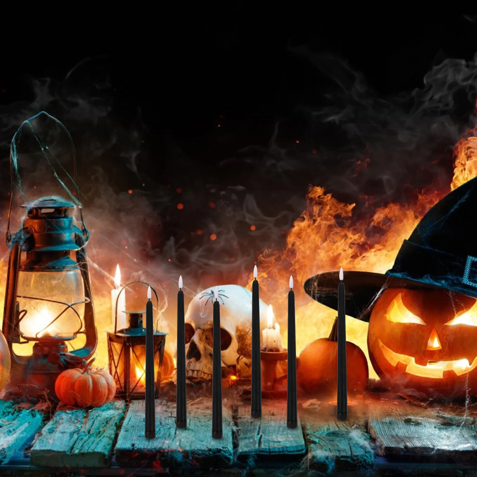 6 шт. длинные палочки поддельные настольные огни с эффектом пламени чайные свечи