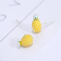 tkj 925 sterling silver earrings literary fresh and lovely pineapple earrings korean fashion earrings female temperament