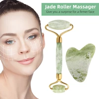 natural jade roller facial massager gouache scraper face roller gua sha board massage roller gifts skin care tools