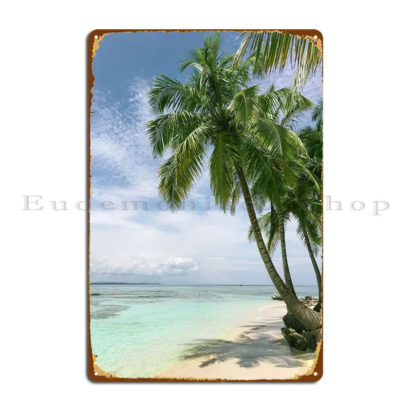 

Пальмовый пляж рай металлический знак плакат картина для паба пещера персонализированный настенный фотоплакат