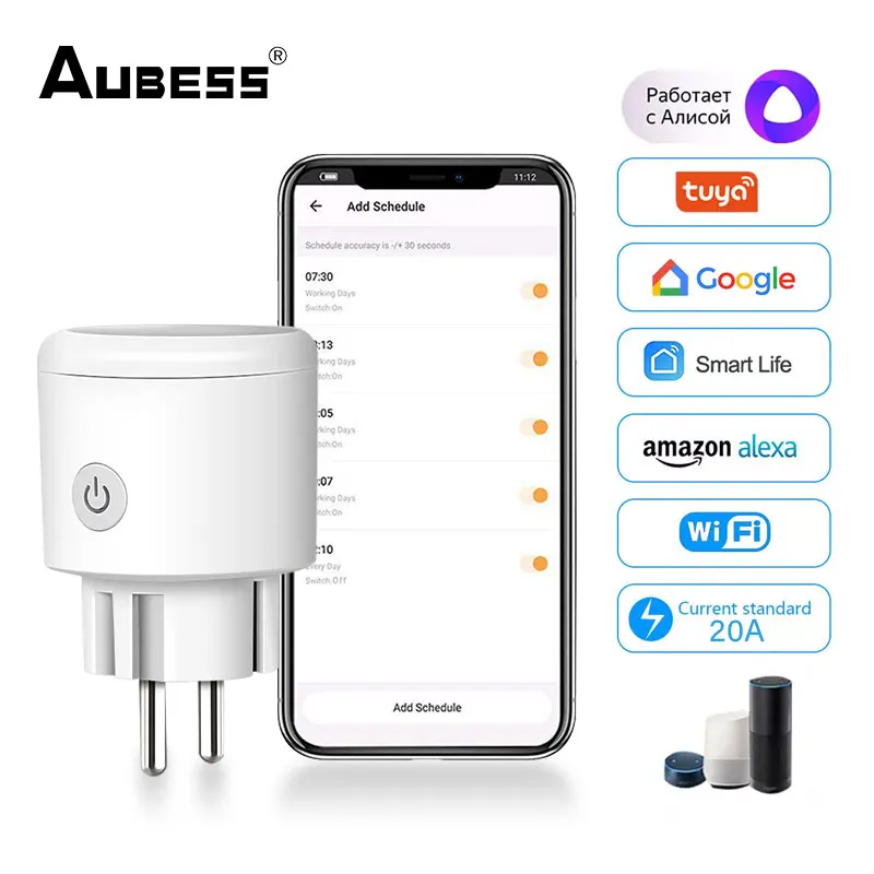 

Розетка Беспроводная с голосовым управлением, 20 А, Wi-Fi, Bluetooth