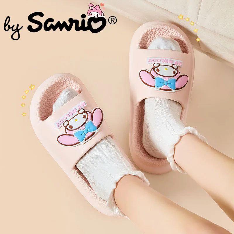 

Новинка 2023, сандалии Sanrio PompomPurin Cinnamoroll Kuromi, домашние тапочки, сандалии Eva, Нескользящие, аниме Kawaii, милые, креативные, летние