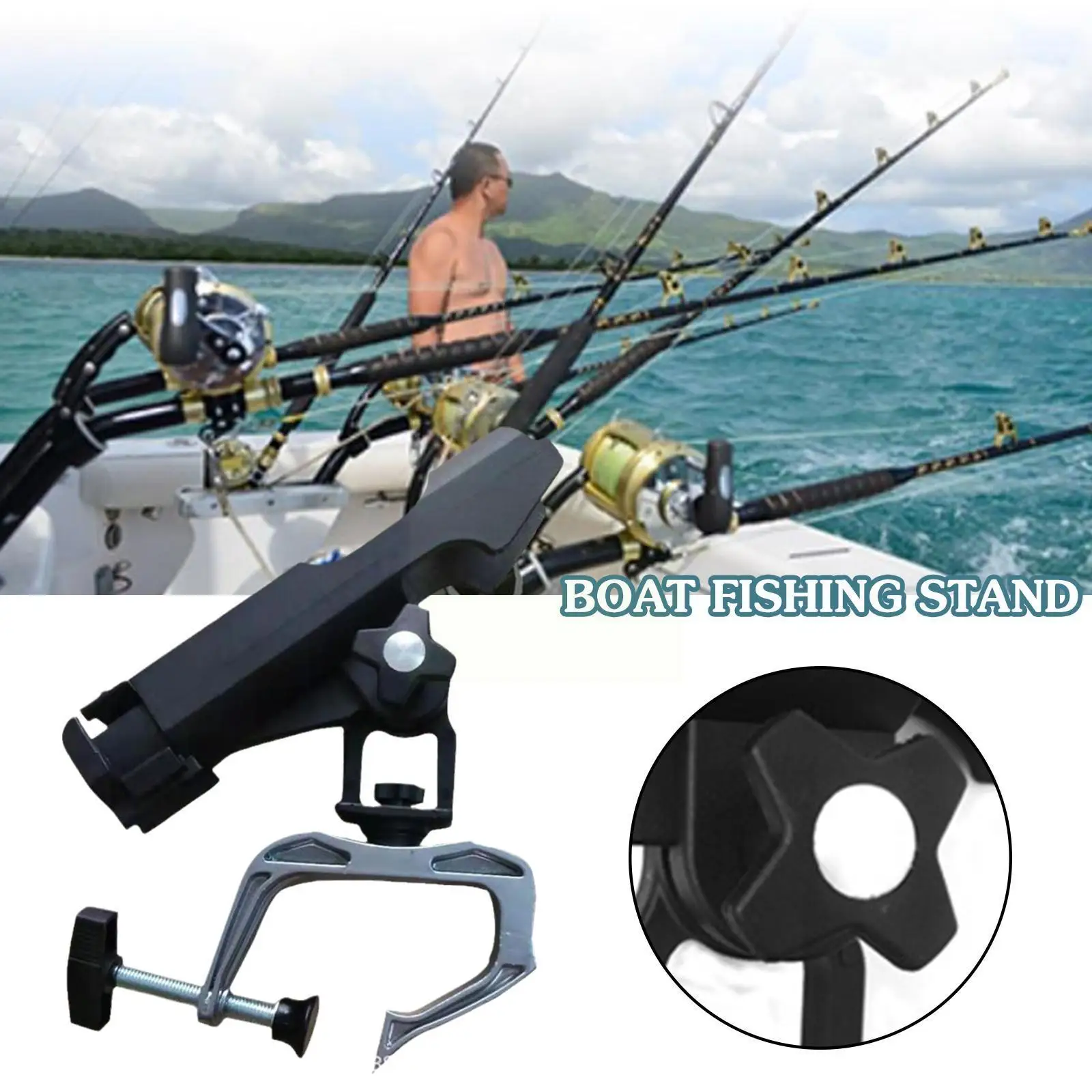 

Fishing Boat Rod Holder 360 Degree Adjustable Fishing Holder Fishing Rod Pod Clip Steel Big Holder With Outrigger Z1k3