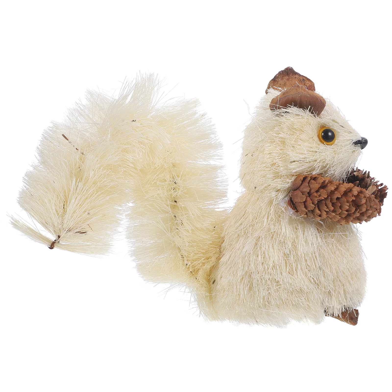 

Squirrel Sculpture Garden Statue Straw Woven Landscape Cute Patio Figurine Ornament Decor