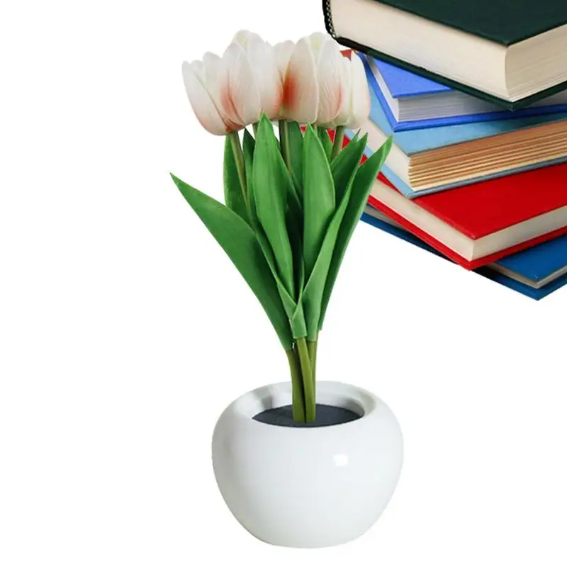 

Led Tulip Night Light USB Flower Lamp Home Decor Six Branches Tulips Light Gift For Her Birthday Holiday Party Wedding Room Gift