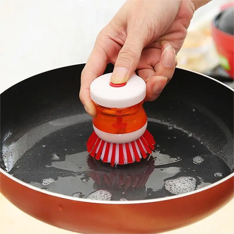 

Plastic Dish Scrub Brush Soap Dish Kitchen Plastic Dish Scrubber Cleaning Brush For Washing Dish Cast Iron Pan Pot Cleaning Tool
