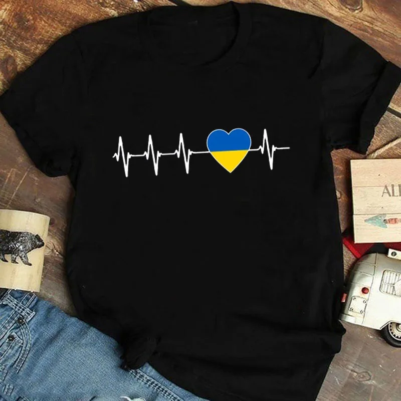 

Women Ukrainian T-shirt Summer Premium Short Sleeve Tshirt Flag Classic Ukrainian Gift T Shirt Girls Harajuku Love T-shirts Tops