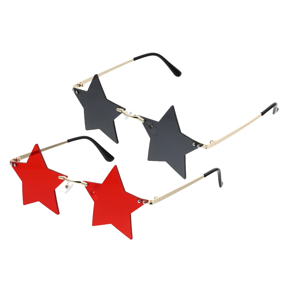 

Sunglasses Star Glasses Rimless Party Shaped Women Red Eyewear Personality Festival Adult Favors Pentagram Vintage Disco