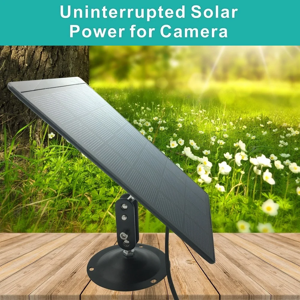 Outdoor 4W Solar Panel 3 Meter 10 Ft Cable Type-c Port Waterproof Solar Panel 5V Micro USB For Phone eufy Cam/Wyze Cam /Arlo Cam