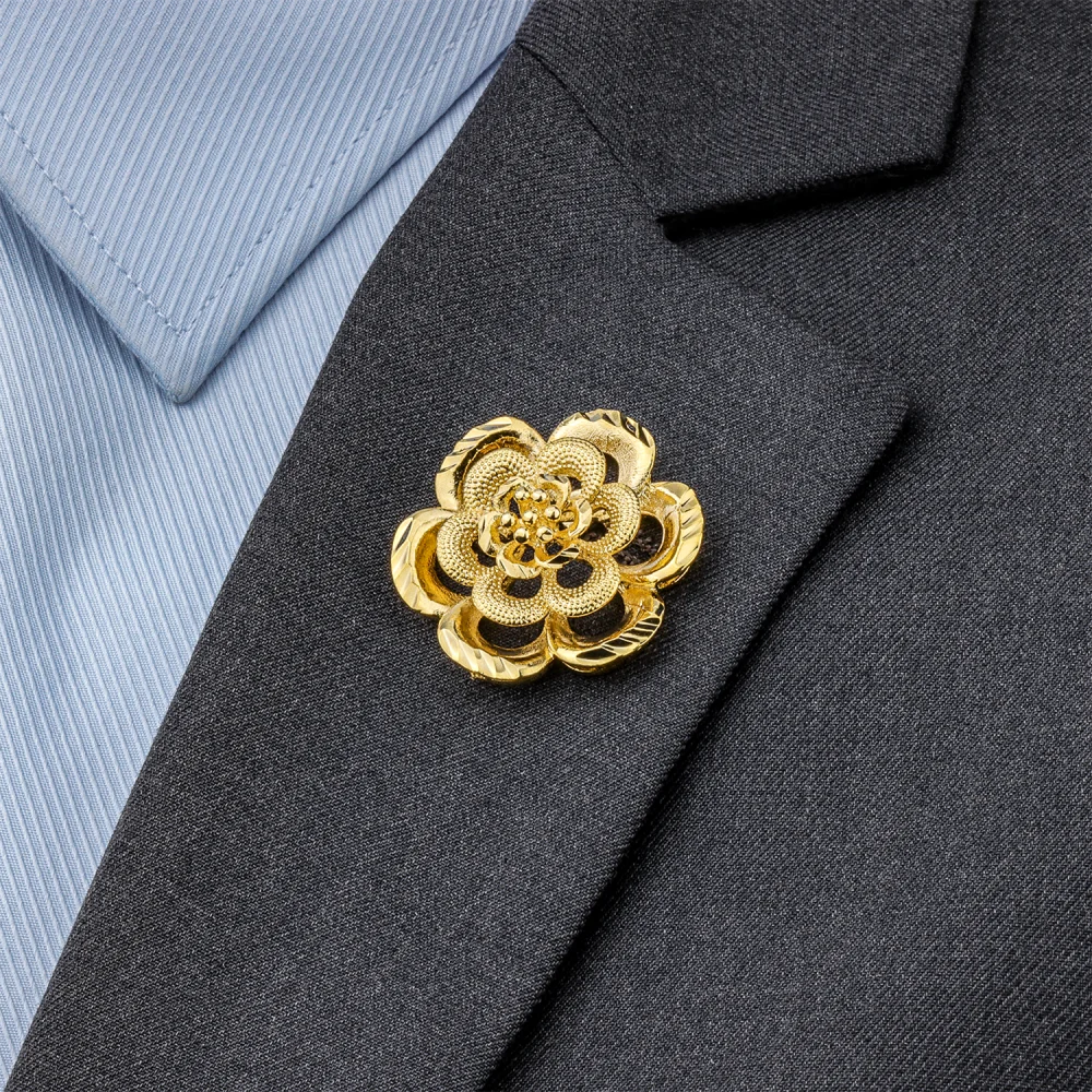 

Metal Flower lapel Pins Brooch for Men and Women, Suits accessories for wedding business.