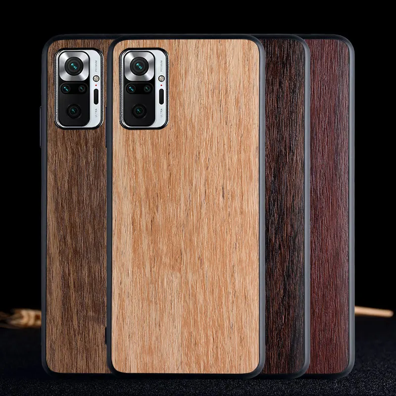 

Чехол с имитацией под дерево для Xiaomi Redmi Note 10 с пасторальным дизайном, из ТПУ и поликарбоната, 2 в 1, чехол для Redmi Note 10