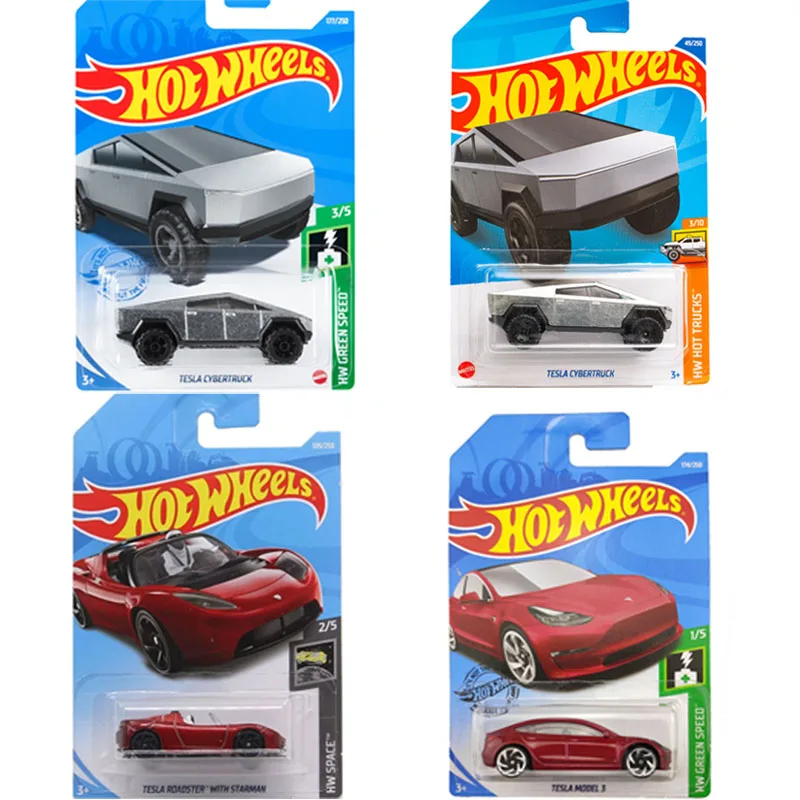 Hot Wheels 2022 2023 Tesla Cybertruck Tesla Model 3 112/250 Tesla Model Y Roadster 1:64 литая модель автомобиля игрушка