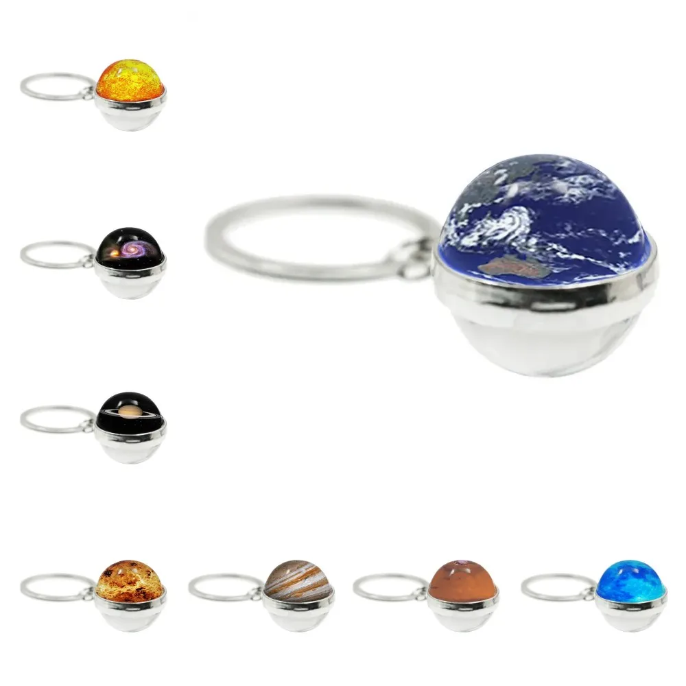 Брелок для ключей с планетами Галактикой Туманностью луной землей солнцем