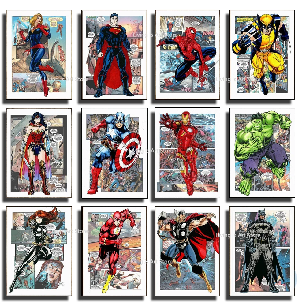 

Marvel The Avengers Superhero Comic Canvas Painting Wall Art Posters and Prints Home Decoration Picture for Living Room Bedroom