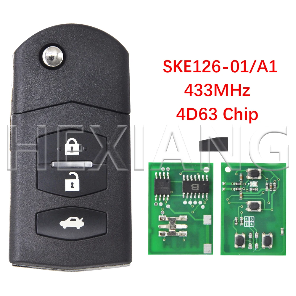 

HE 4D63Chip 313,8/315/433 МГц Автомобильный дистанционный ключ KPU41788 SKE126-01 BGBX1T478SKE125-01 Для Mazda 2 3 5 6 8 M2 M3 M5 MX-5 M6 CX-7 CX-9