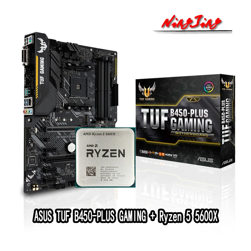Комплект: процессор AMD Ryzen 5 5600X, OEM + материнская плата ASUS TUF B450M-PLUS GAMING