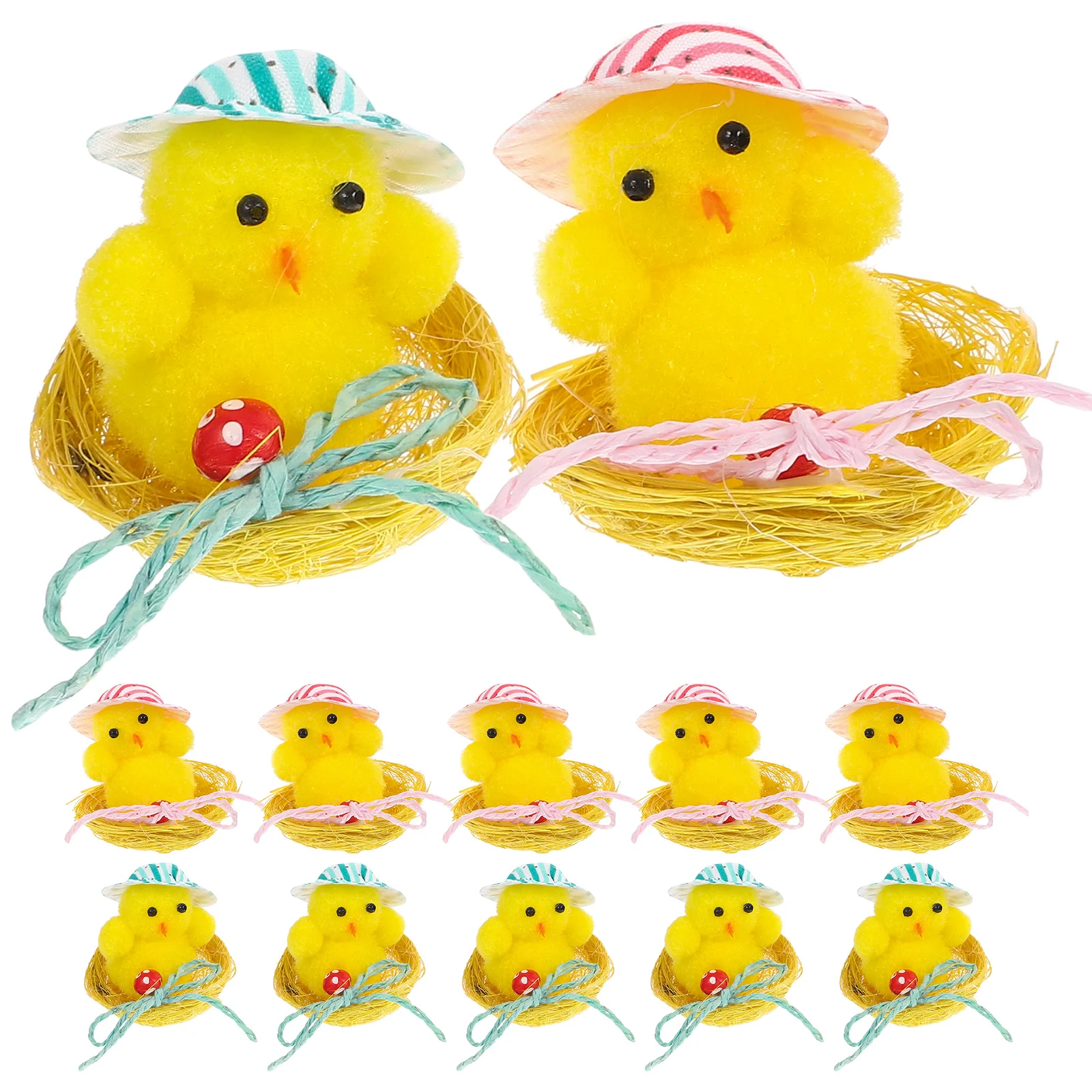 

Easter Chicks Chicken Mini Toy Chick Plush Baby Party Egg Farm Stuffed Decoration Figurines Toys Animal Animals Bonnet Figures