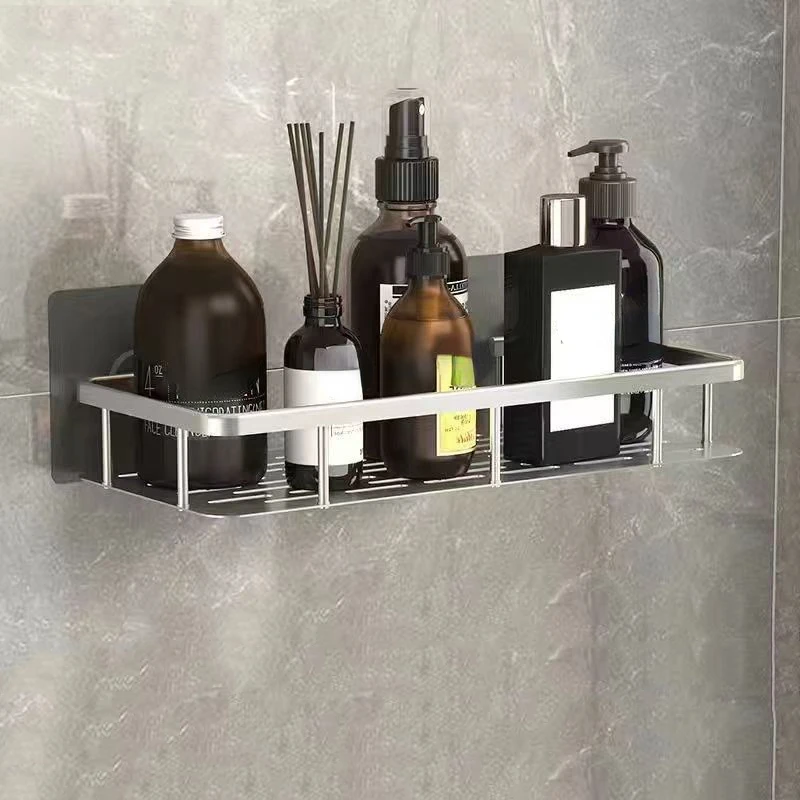 

Shelves Shelf Storage Rack Square Bath Aluminum Punch-free Accessorie Bathroom For Wall Organizer Shampoo Kitchen Mounted Holder