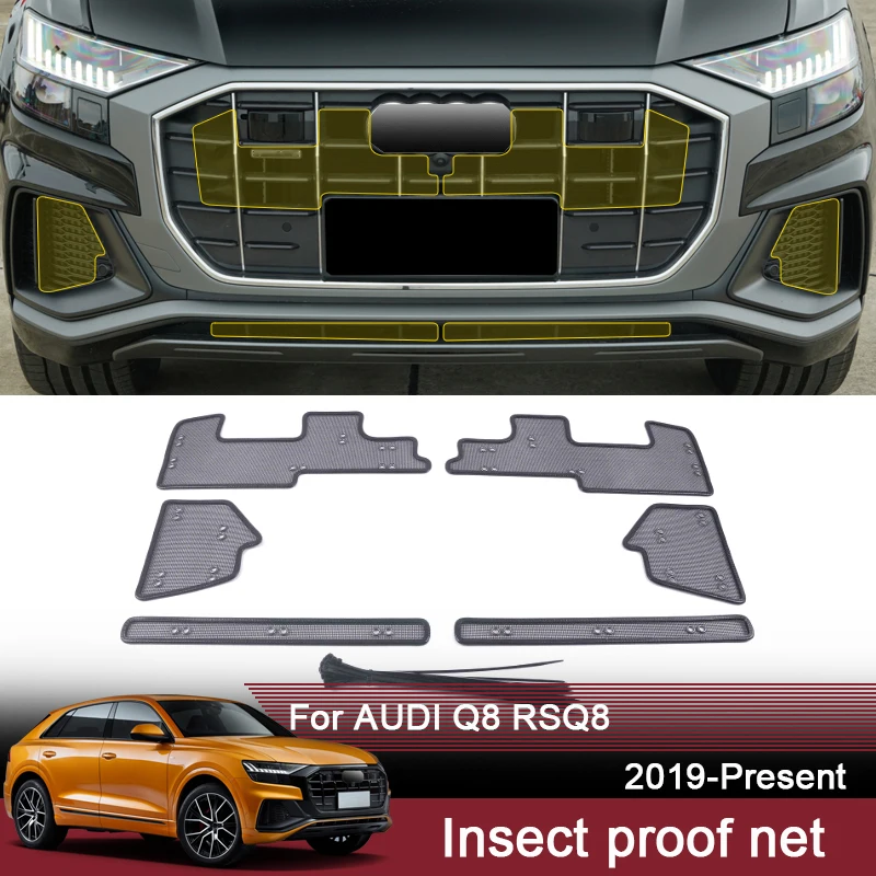 Car Insect Proof Net For AUDI Q8 RSQ8 2019-2025 Water Tank Cover Racing Grid Protective Net Condenser Internal Auto Accessory