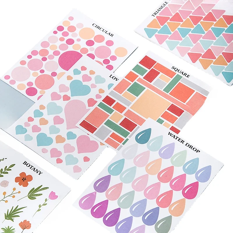 

5Sheets/set Geometry Flowers Fruits Prints Scrapbooking Stickers Diary Notebook Decor Vintage Stickers Kids Stationery Stickers