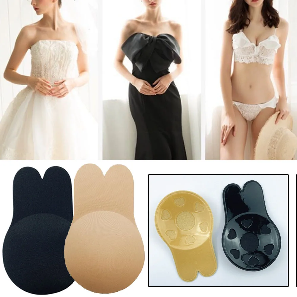 

Invisible Bra Nipple Cover Breast Pasty Strapless Bra Stickers Women Chest Petals Reusable Silicone Stick On Push Up Backless