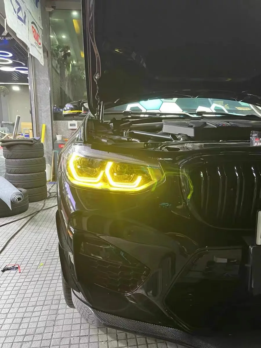 Синие и желтые глаза ангела для 18-21 BMW X3 X3M F97 G01 X4 X4M G02 желто-красный модуль DRL фонари