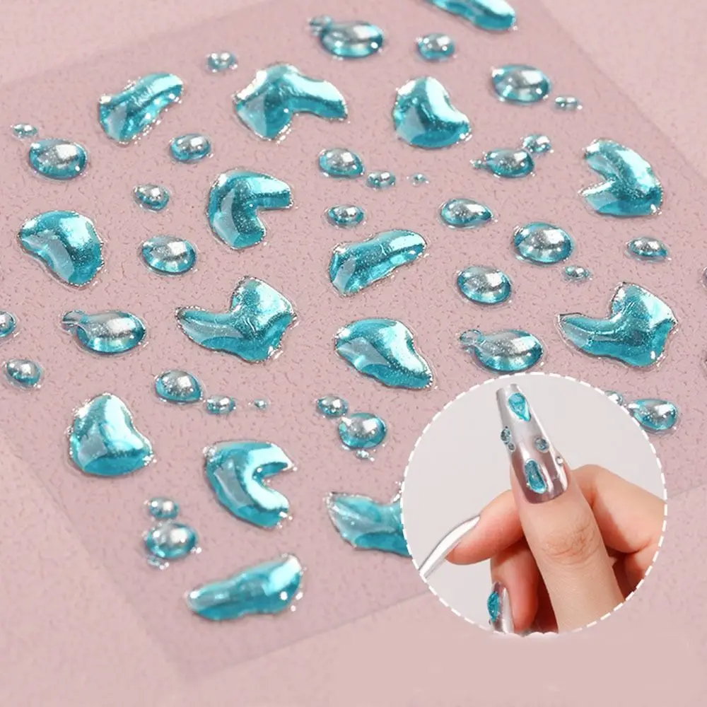 5D тисненные наклейки для дизайна ногтей желейная текстура полупрозрачные
