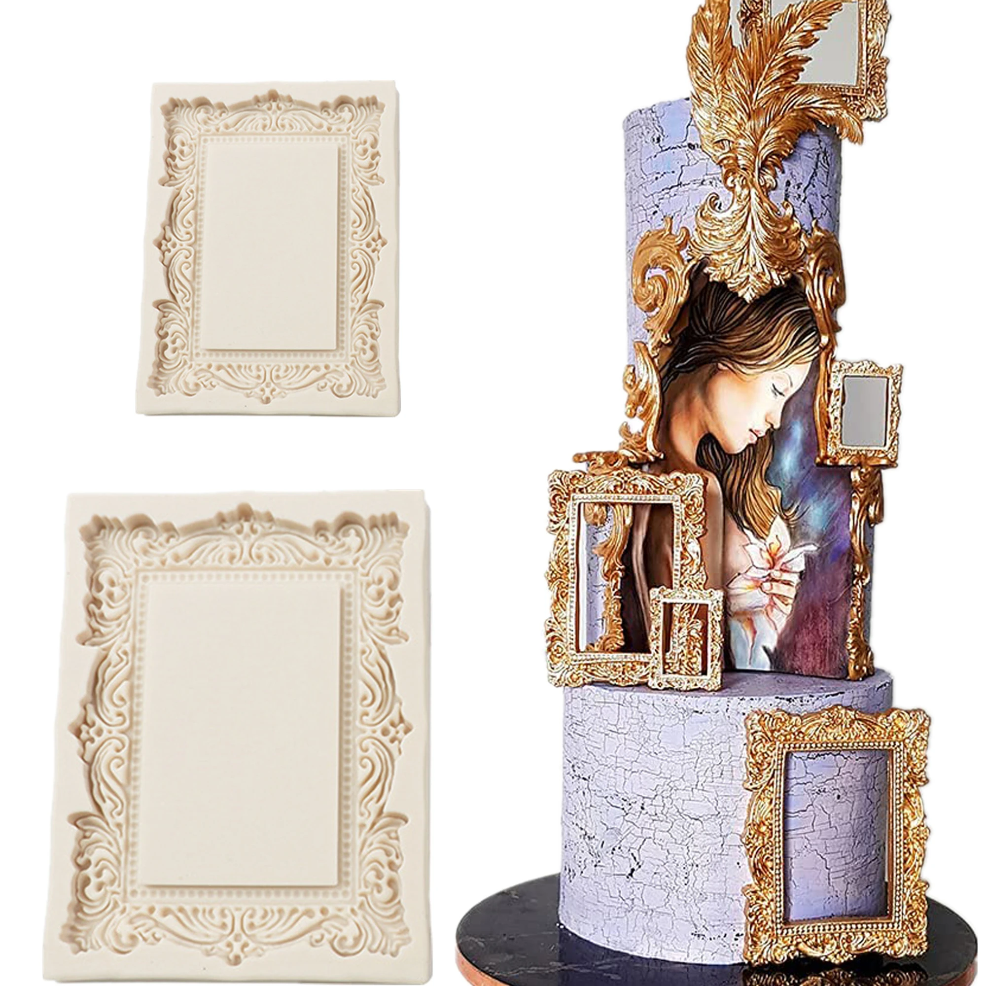 

Photo Frame Silicone Mold Baking Mold Fondant Cake Decorating Tools Resin Mould Kitchen Baking Accessories XK110