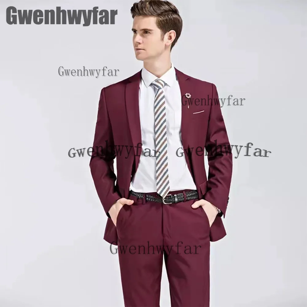 

Gwenhwyfar High Quality Men's Formal Suit Custom Made Male Bussiness Office 2 Piece Blazer Sets trajede boda（Jacket+Trousers）