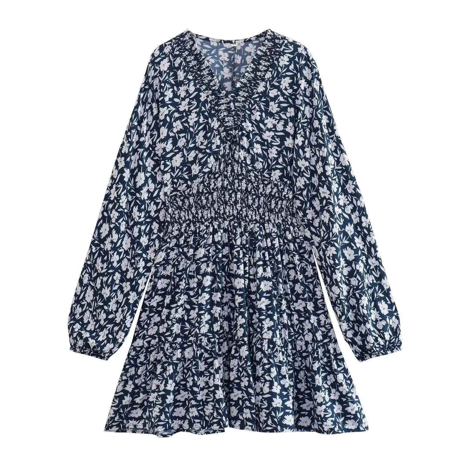 

Daisy V neck flower blue dress summer trafing 2023 women Y2King vadiming robe maxi midi lolita sexy party dress LKD4731