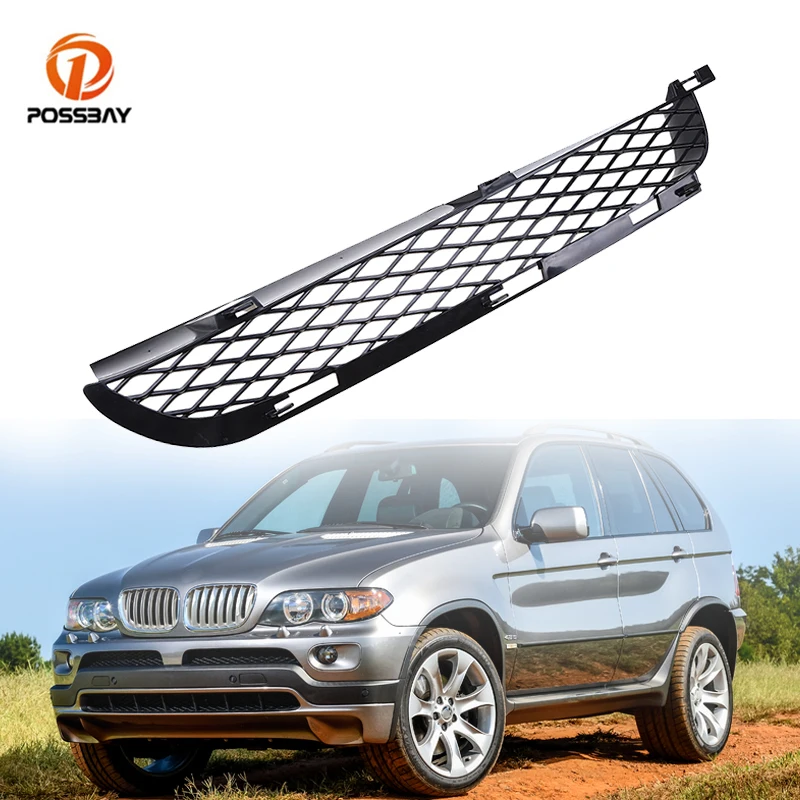 

Автомобильная Решетка переднего нижнего бампера POSSBAY, декоративная решетка для автомобиля, Стайлинг для BMW X5-Series, E53, рестайлинг 2004, 2005, 2006