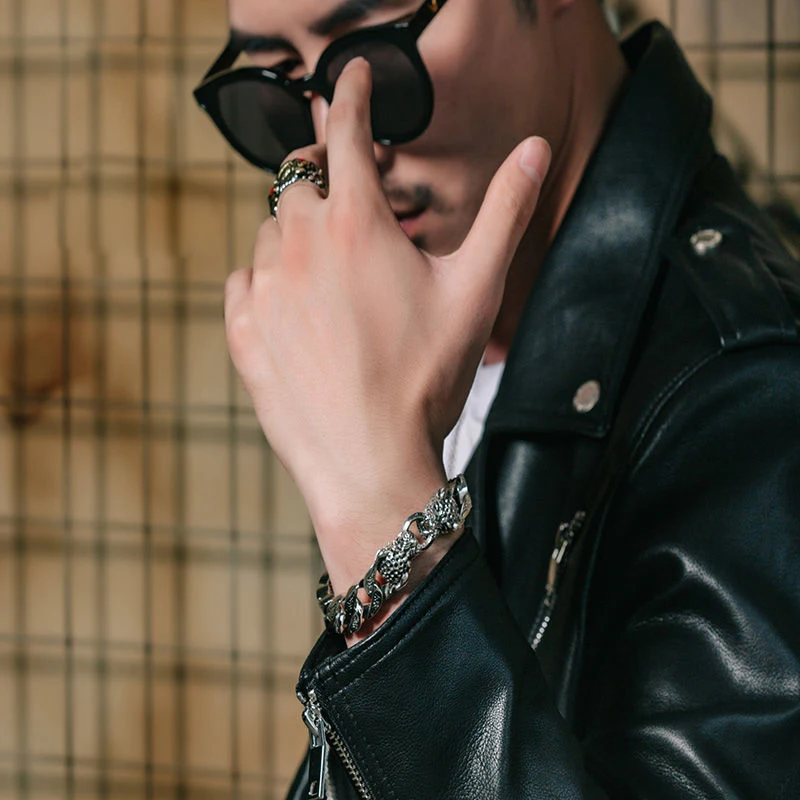 Новый плетеный Серебряный браслет с леопардовым хвостом мужской и женский ретро