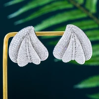 soramoore luxury modern charm leaf earrings for women bridal wedding shiny earring 2022 brincos female diy fashion jewelry hot
