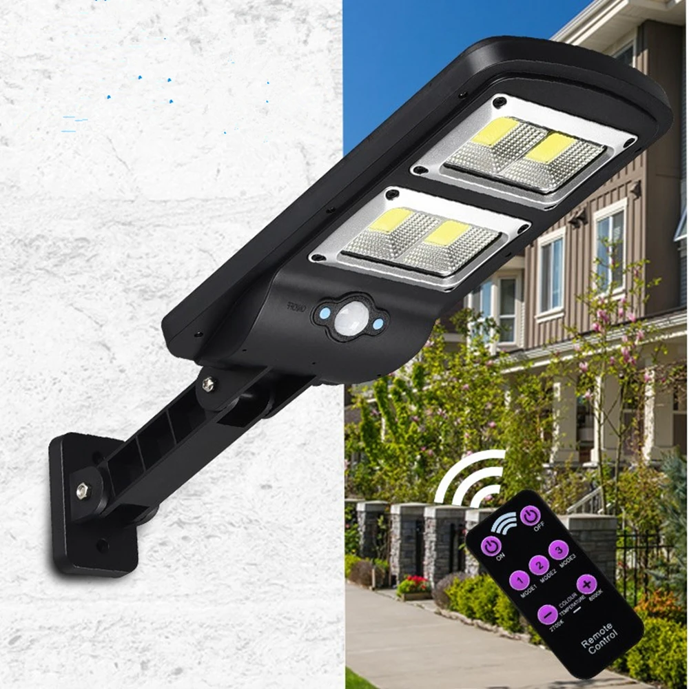 

LED Solar Street Lights COB Outdoor Solar Lamp With 3 Light Mode Waterproof Motion Sensor Security Lighting for Garden Patio
