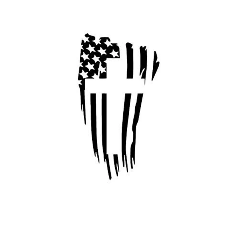 

American Flag and Cross Decal Vinyl Sticker for Cars Trucks Vans Walls Laptop,13cm*8cm