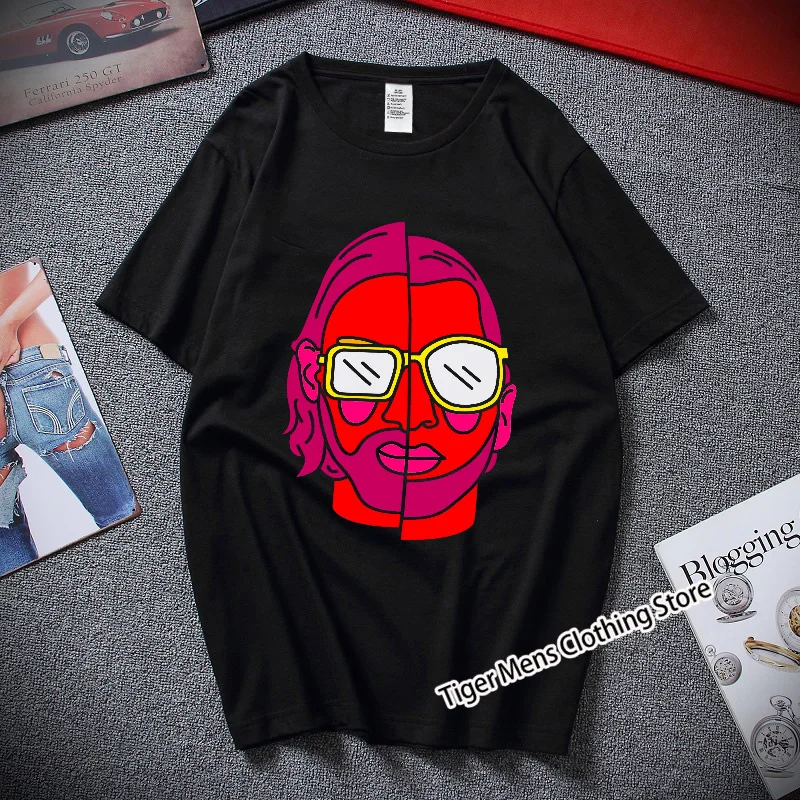 

Men Hip Hop T Shirt Streetwear Dark Style Printed T-Shirt 2022 Summer Short Sleeve Shirts Harajuku Cotton O Neck Tops Tees Black
