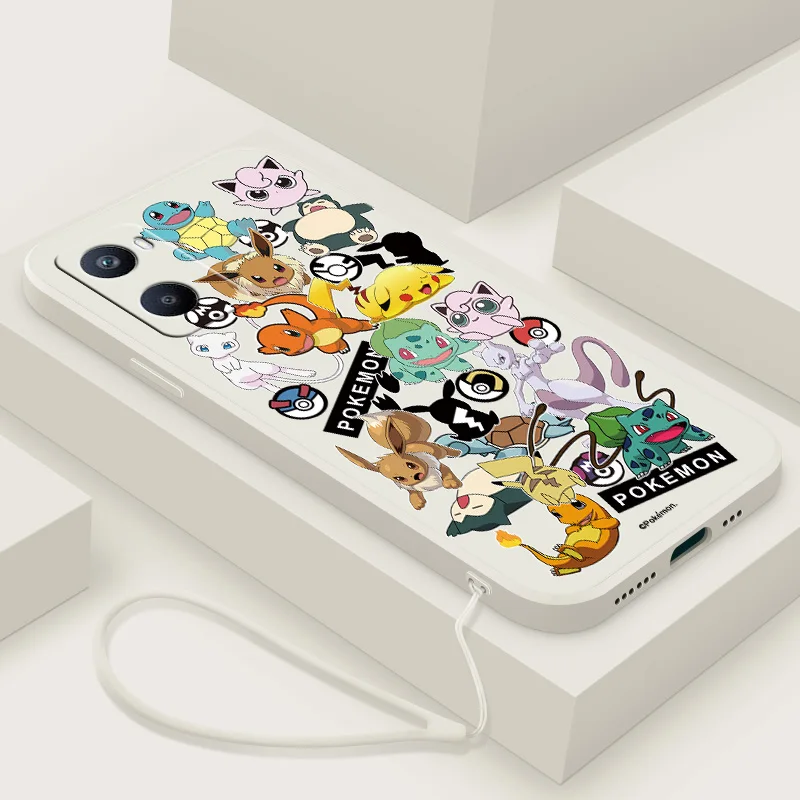 

Pikachu anime For OPPO A96 A94 A93 A77 A76 A74 A73 A72 A57 A54S A53S A52 A33 A31 A12 Liquid Rope Funda Cover