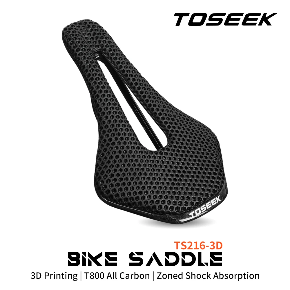 

Седло из углеродного волокна с 3D принтом TOSEEK TS216, ультралегкое, удобное, дышащее, для горных и дорожных велосипедов