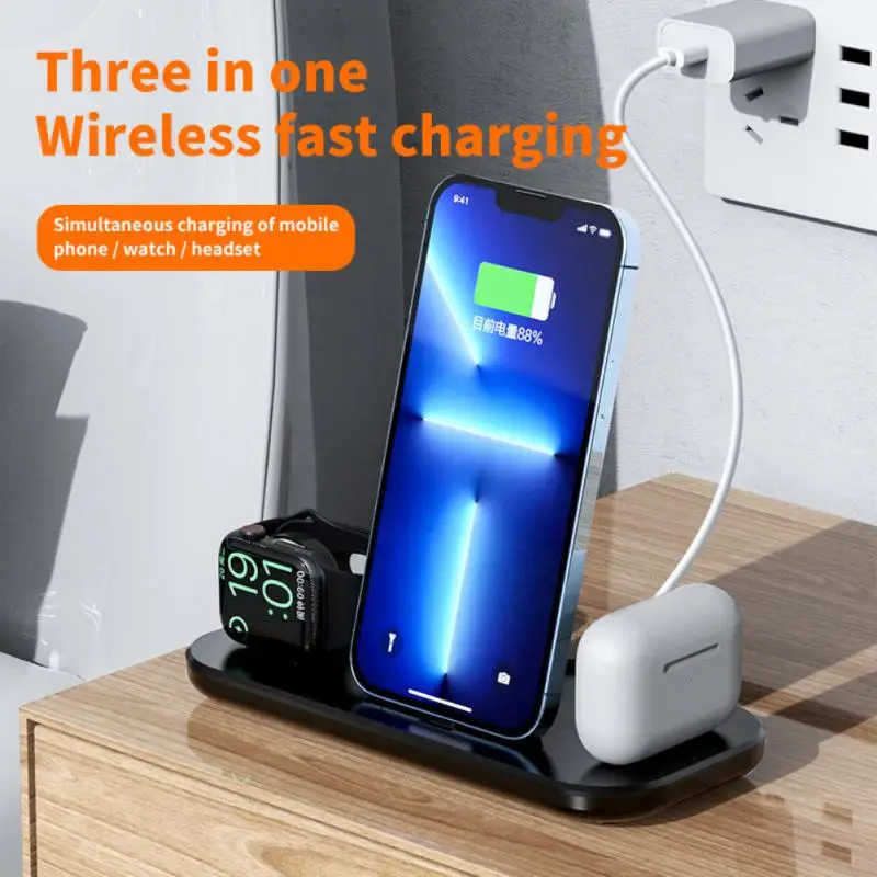

3 In 1 Charging Station Universal Wireless Charger Stand Pad Foldable Fast Chargers Earphone Charging Qucik Charger 3 In 1 Stand
