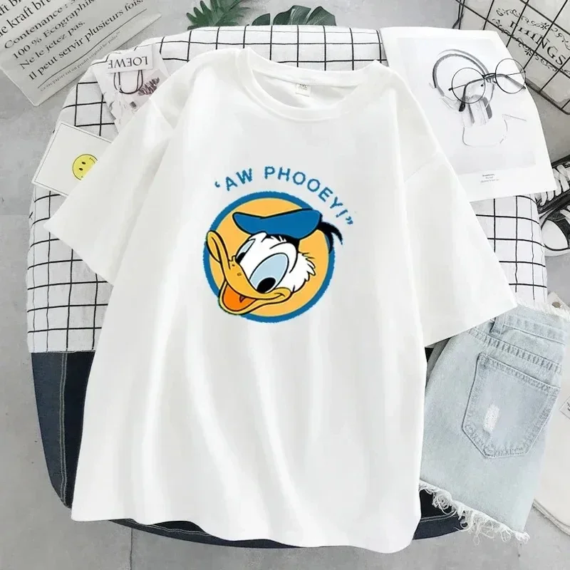 Высококачественная Футболка с принтом Дональда Дак Дейзи Мультфильм короткими
