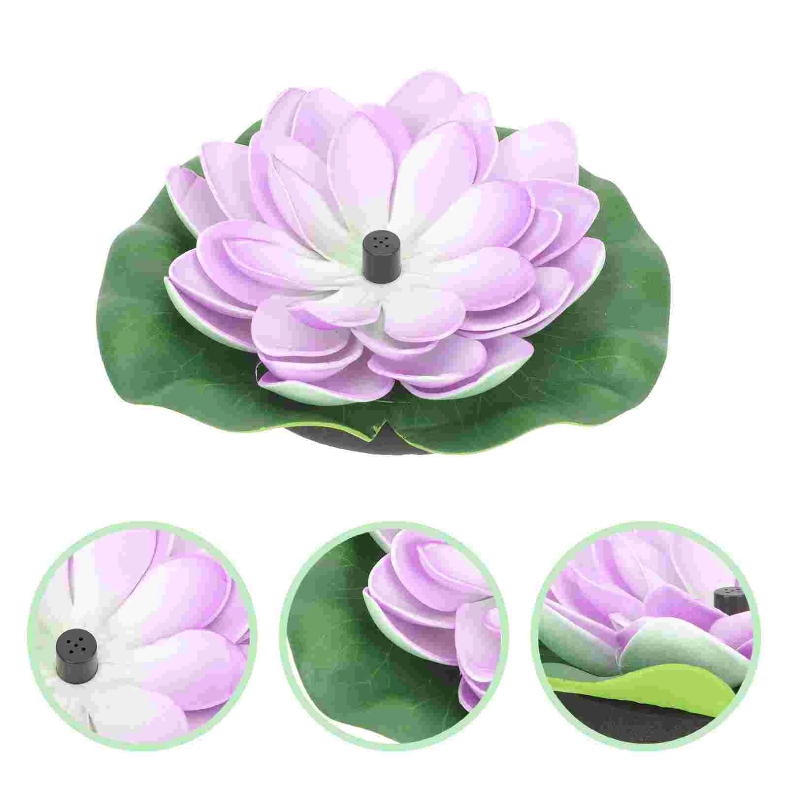 

Fountain Solar Floating Lotus Water Pool Lily Pump Flowers Pond Outdoor Garden Bath Bird Flower Decor Pads Pondsdecoration Style