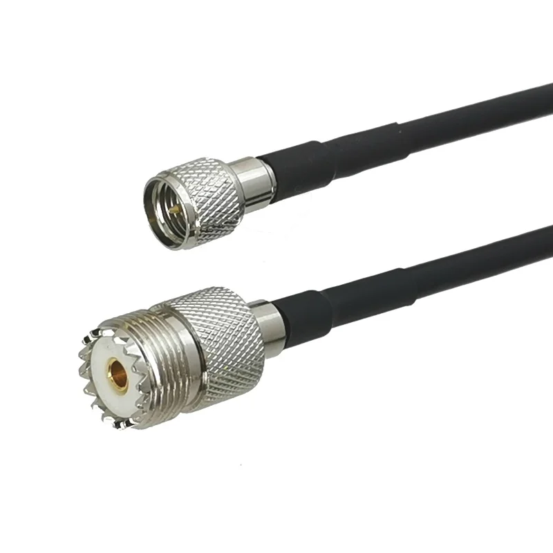 

1Pcs RG58 Mini UHF Male Plug to UHF SO239 Female Jack Connector RF Coaxial Jumper Pigtail Cable For Radio Antenna 6inch~50M