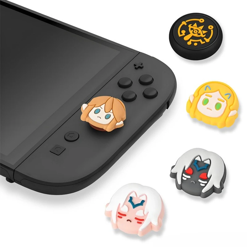 Фото 2/4 шт. силиконовые накладки на стики Legend of Zelda Link для контроллеров Nintendo Switch 2 JoyCon, 3D аналоговые накладки на джойстики №1