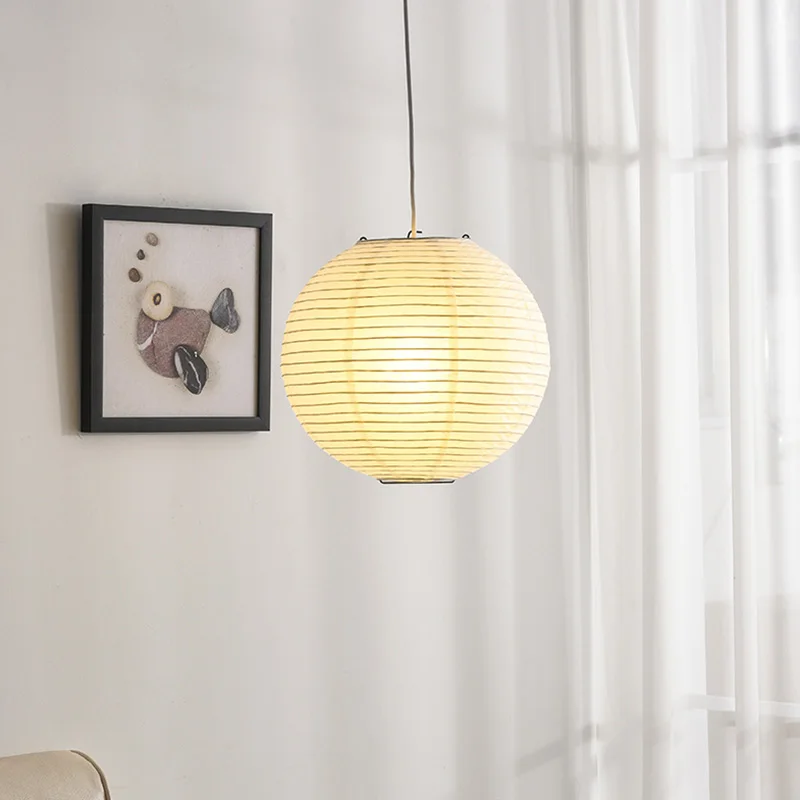 Купить Рисовая фотовспышка Wabi Sabi, японская Минималистичная модель комнаты, ресторана, кафе, художественный декор, подвесные светильники, круглые ф...