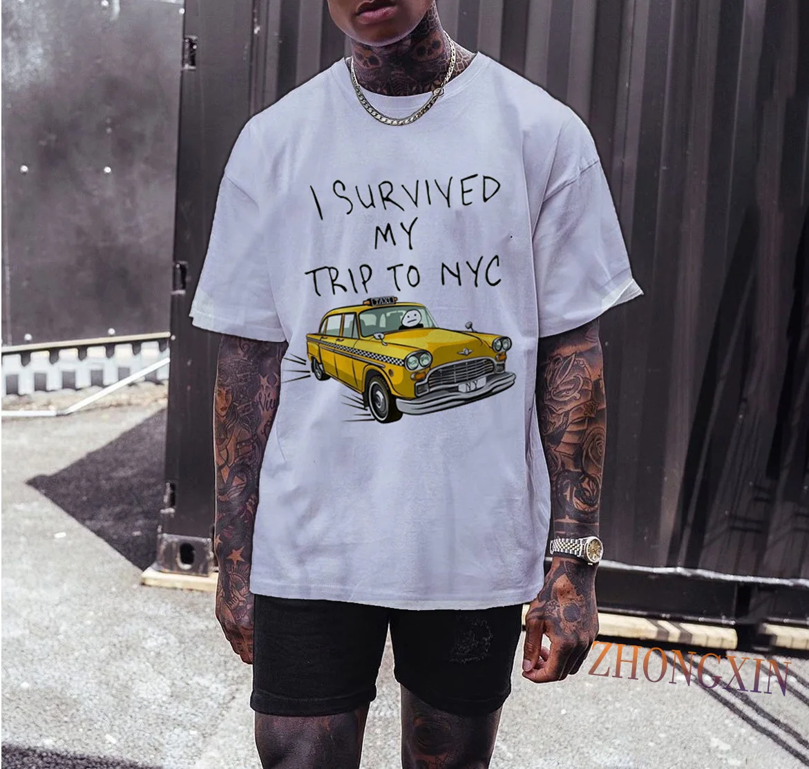 

Tom Holland Same Style Tees I Survived My Trip To NYC Print Tops Casual Streetwear Men Women Unisex Fashion T Shirt