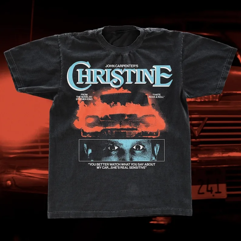 Camiseta de Christine camiseta con estilo serigrafiado John Carpenter унисекс черная с песой