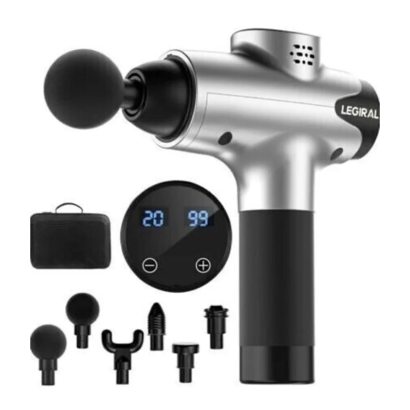 

Ручной массажный пистолет, электрический аппарат для расслабления мышц и глубоких тканей, Женский мини-пистолет для фитнеса, 20 скоростей, массажные инструменты