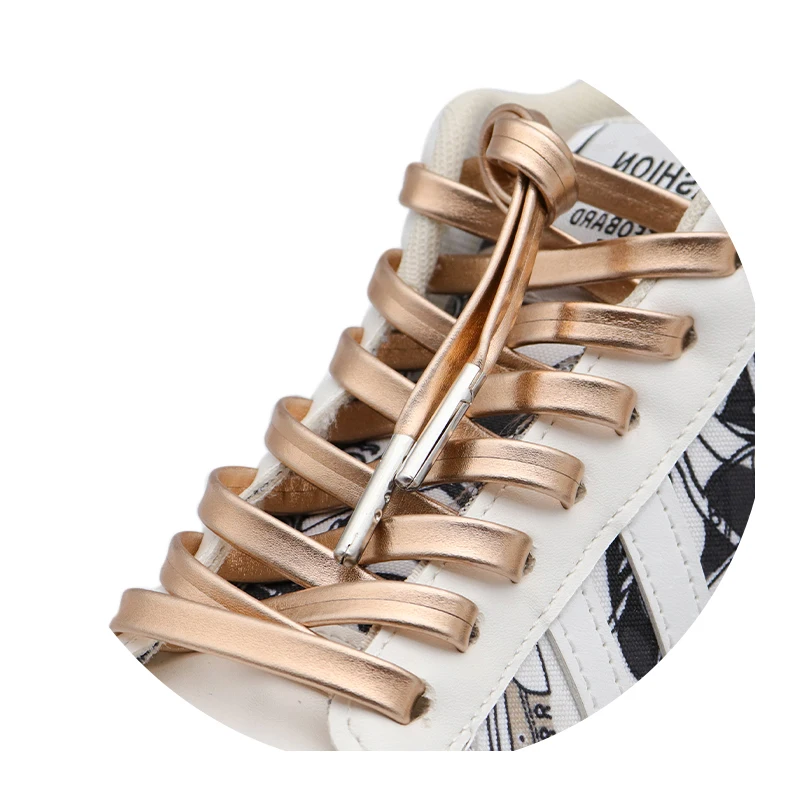 Weiou 7MM Metallic Leather Office PU Lace Nice String Flat With Metal Tips Lighten Luxurious Lacet 30 Pairs/lot Zapatillas Mujer