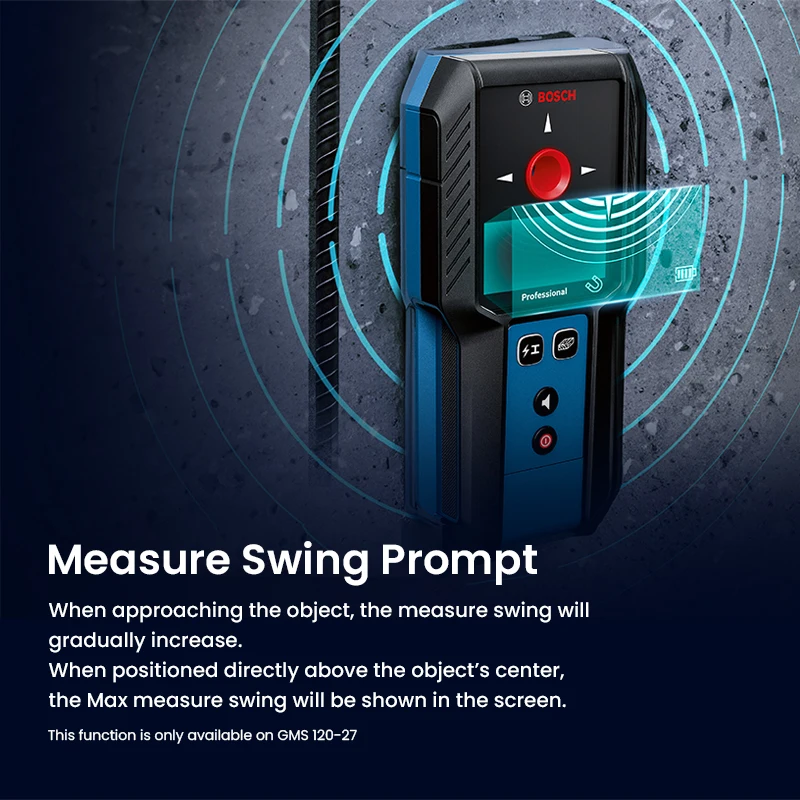 Цифровой сканер стен Bosch GMS 120-27 с профессиональным стенным детектором древесного