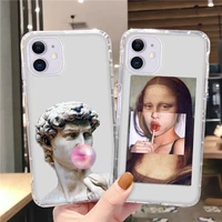 funny art characters phone case for iphone 13 pro max 11 12 pro xs max xr x 7 8 6s plus 13 12 mini se 2020 clear soft tpu covers